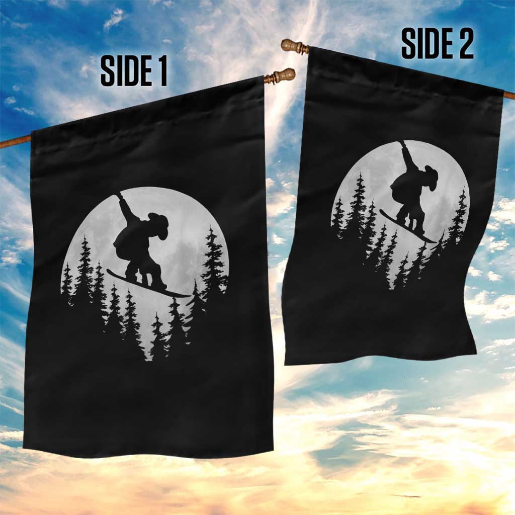 Funny Snowboard Cowboy Moon Snowboarding Winter Sports Garden Flag TS11 Print Your Wear