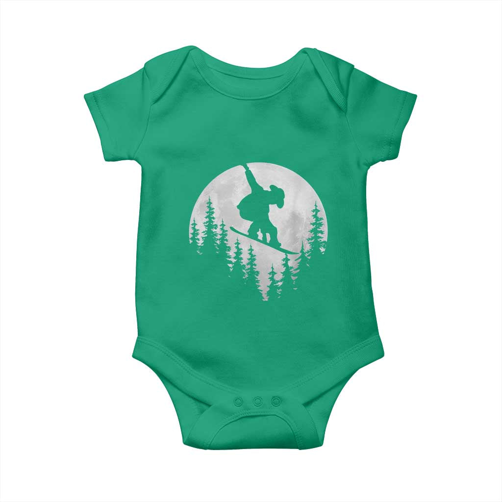 Funny Snowboard Cowboy Moon Snowboarding Winter Sports Baby Onesie TS11 Irish Green Print Your Wear