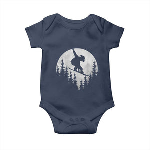 Funny Snowboard Cowboy Moon Snowboarding Winter Sports Baby Onesie TS11 Navy Print Your Wear