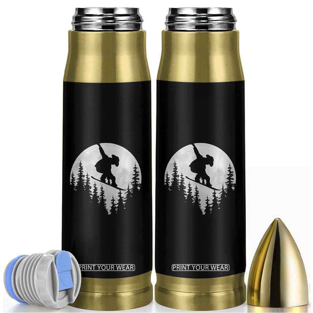 Funny Snowboard Cowboy Moon Snowboarding Winter Sports Bullet Tumbler TS11 Black Print Your Wear