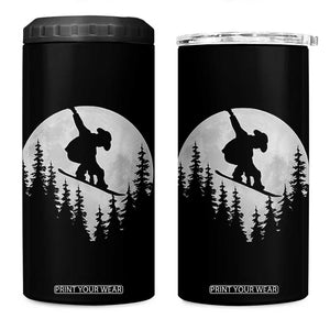 Funny Snowboard Cowboy Moon Snowboarding Winter Sports 4 in 1 Can Cooler Tumbler TS11 One Size: 16 oz Black Print Your Wear