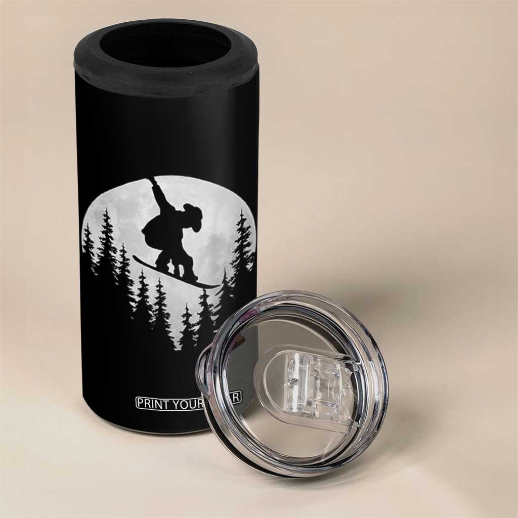 Funny Snowboard Cowboy Moon Snowboarding Winter Sports 4 in 1 Can Cooler Tumbler TS11 Print Your Wear