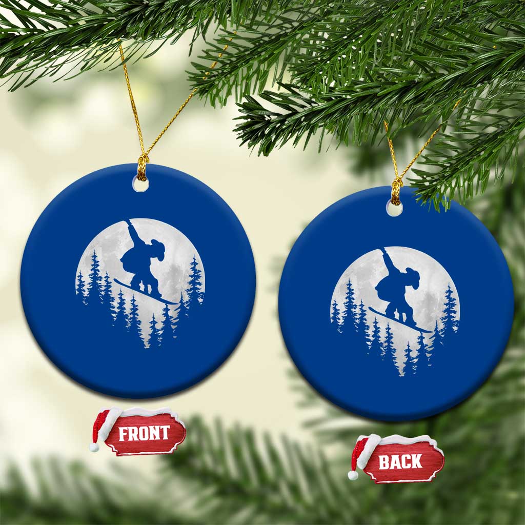 Funny Snowboard Cowboy Moon Snowboarding Winter Sports Ceramic Ornament TS11 1pc Blue Print Your Wear