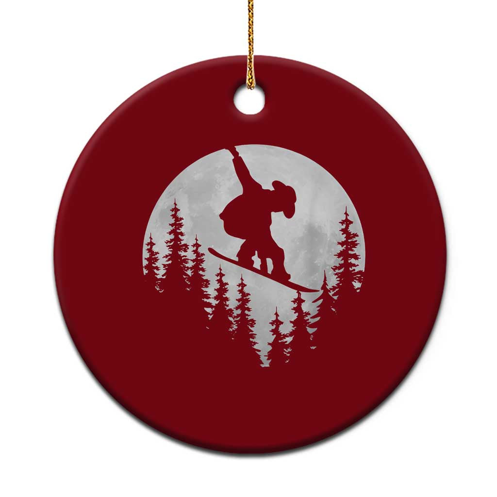 Funny Snowboard Cowboy Moon Snowboarding Winter Sports Ceramic Ornament TS11 1pc Red Print Your Wear