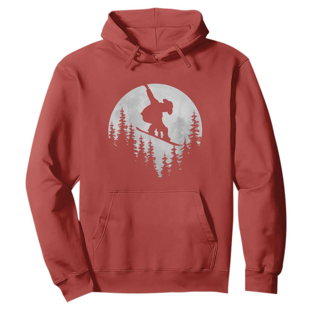 Funny Snowboard Cowboy Moon Snowboarding Winter Sports Hoodie TS11 Red Print Your Wear