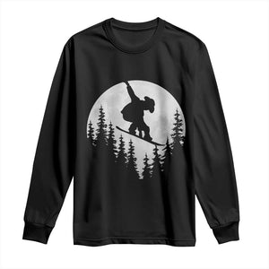 Funny Snowboard Cowboy Moon Snowboarding Winter Sports Long Sleeve Shirt TS11 Black Print Your Wear