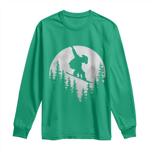 Funny Snowboard Cowboy Moon Snowboarding Winter Sports Long Sleeve Shirt TS11 Irish Green Print Your Wear