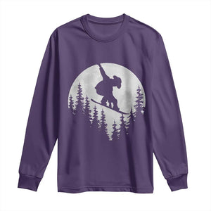 Funny Snowboard Cowboy Moon Snowboarding Winter Sports Long Sleeve Shirt TS11 Purple Print Your Wear