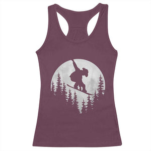 Funny Snowboard Cowboy Moon Snowboarding Winter Sports Racerback Tank Top TS11 Maroon Print Your Wear