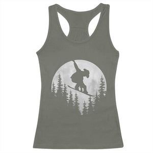 Funny Snowboard Cowboy Moon Snowboarding Winter Sports Racerback Tank Top TS11 Military Green Print Your Wear