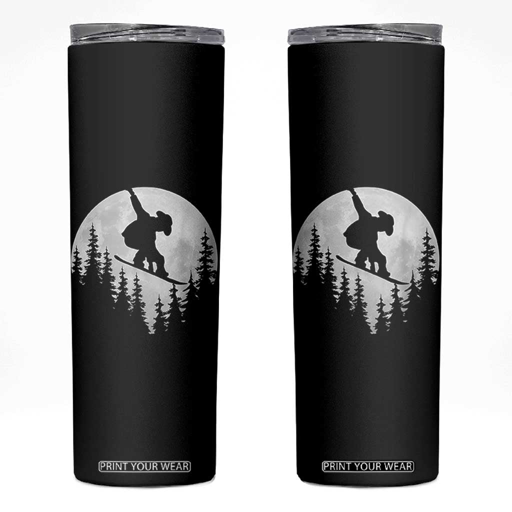 Funny Snowboard Cowboy Moon Snowboarding Winter Sports Skinny Tumbler TS11 Black Print Your Wear