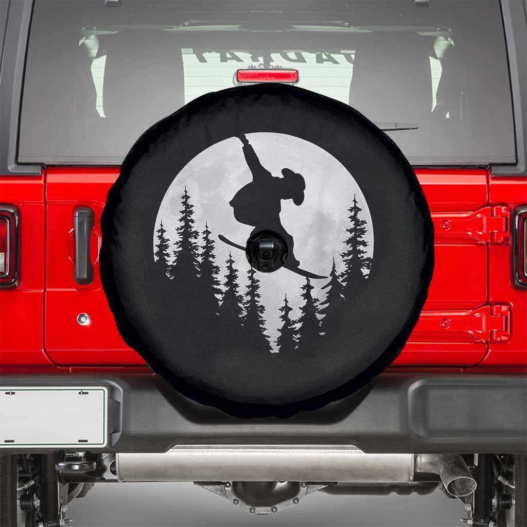 Funny Snowboard Cowboy Moon Snowboarding Winter Sports Spare Tire Cover TS11 Black Print Your Wear