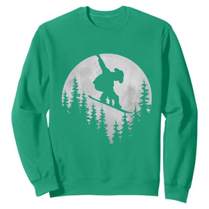 Funny Snowboard Cowboy Moon Snowboarding Winter Sports Sweatshirt TS11 Irish Green Print Your Wear