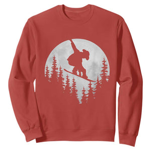 Funny Snowboard Cowboy Moon Snowboarding Winter Sports Sweatshirt TS11 Red Print Your Wear