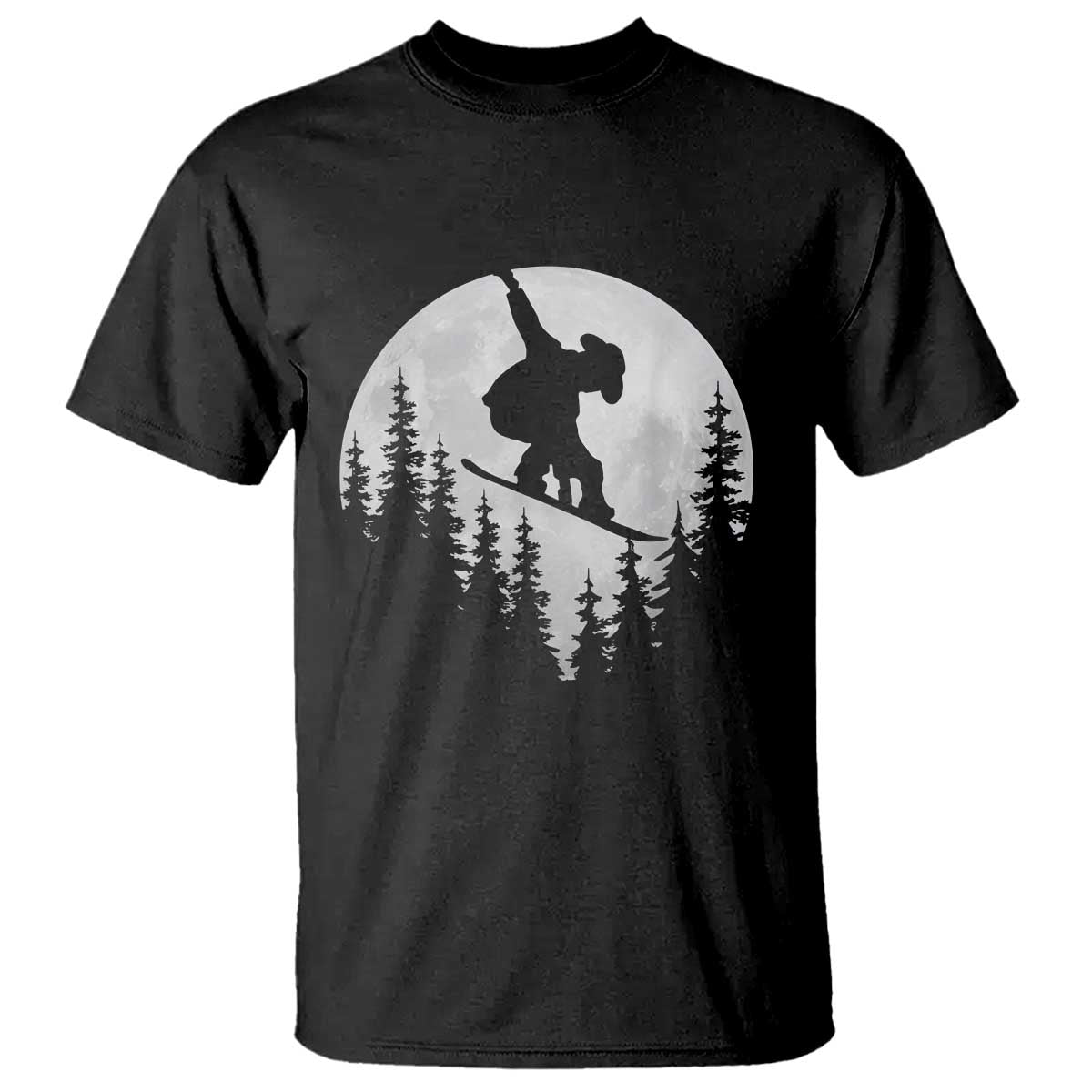 Funny Snowboard Cowboy Moon Snowboarding Winter Sports T Shirt TS11 Black Print Your Wear