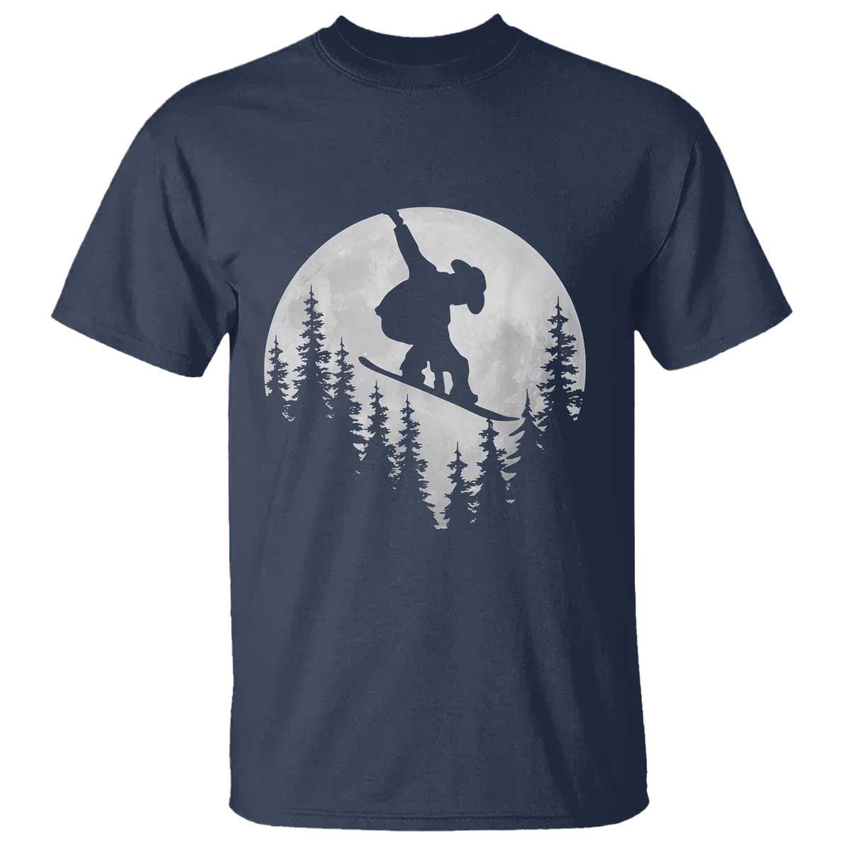 Funny Snowboard Cowboy Moon Snowboarding Winter Sports T Shirt TS11 Navy Print Your Wear