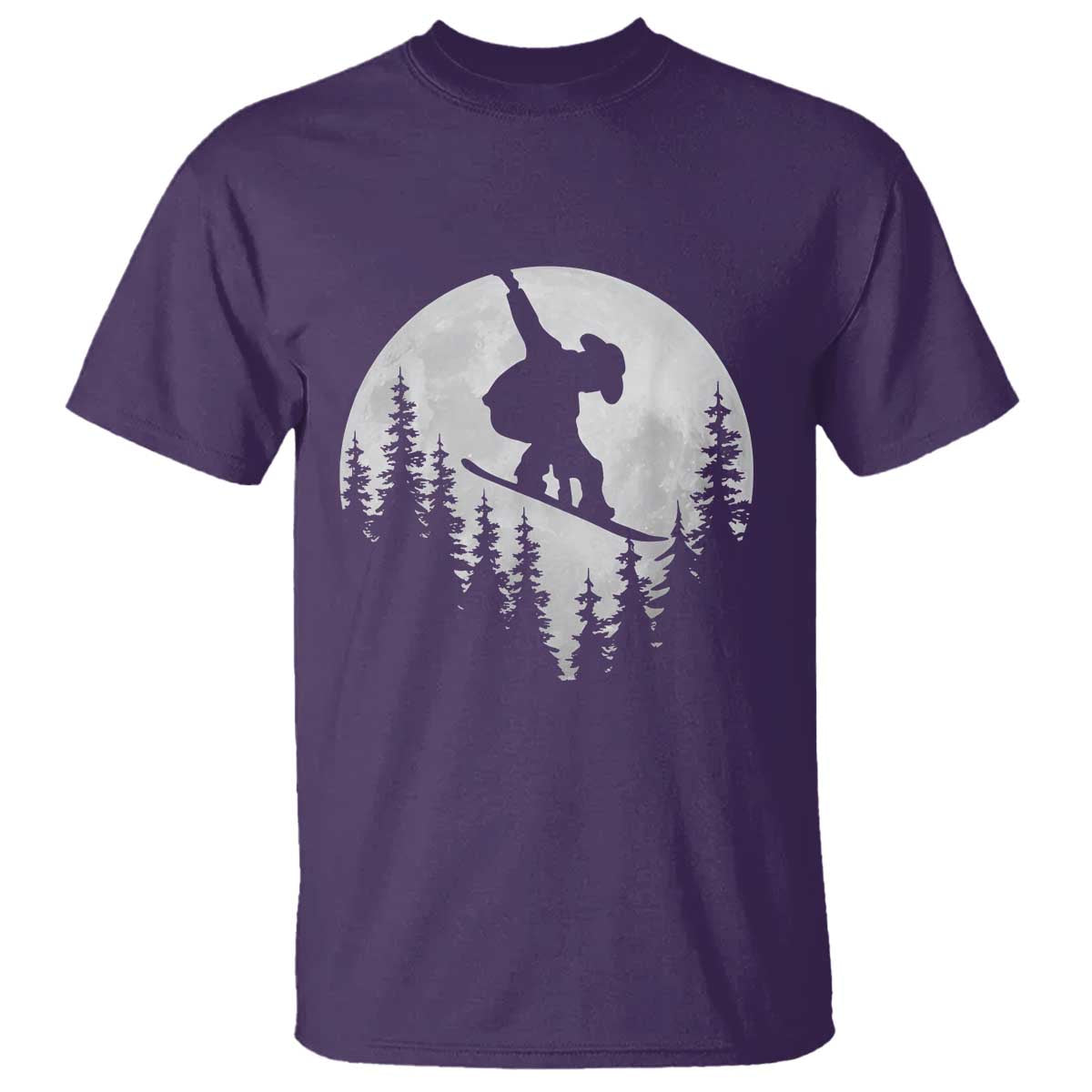 Funny Snowboard Cowboy Moon Snowboarding Winter Sports T Shirt TS11 Purple Print Your Wear