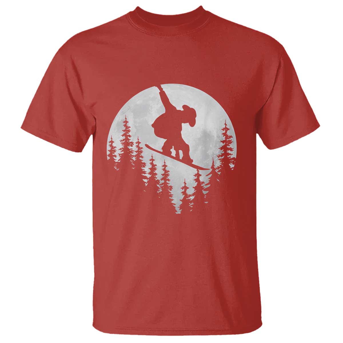 Funny Snowboard Cowboy Moon Snowboarding Winter Sports T Shirt TS11 Red Print Your Wear