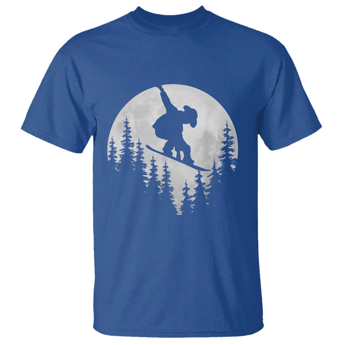 Funny Snowboard Cowboy Moon Snowboarding Winter Sports T Shirt TS11 Royal Blue Print Your Wear