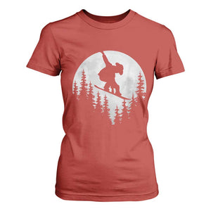 Funny Snowboard Cowboy Moon Snowboarding Winter Sports T Shirt For Women TS11 Red Print Your Wear