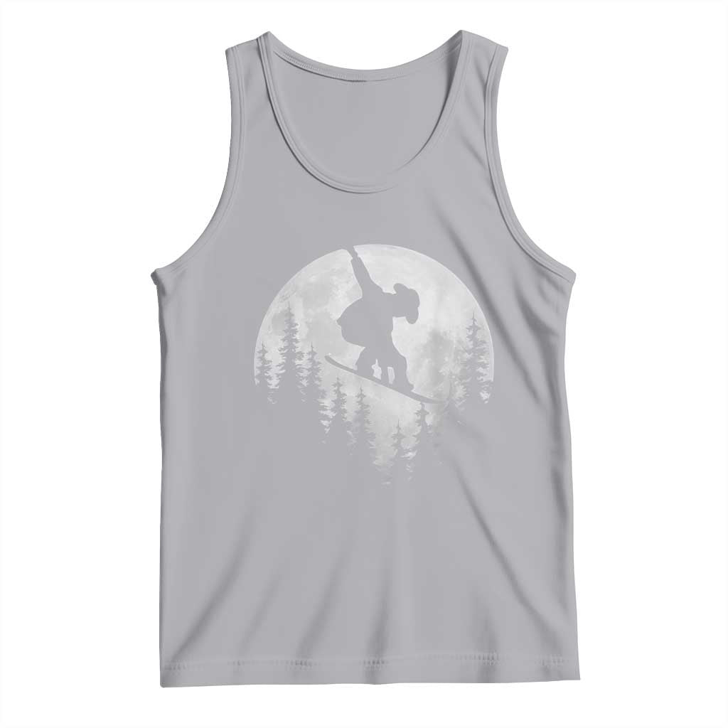 Funny Snowboard Cowboy Moon Snowboarding Winter Sports Tank Top TS11 Athletic Heather Print Your Wear