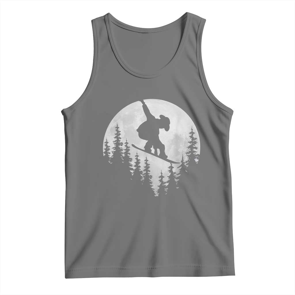 Funny Snowboard Cowboy Moon Snowboarding Winter Sports Tank Top - Print Your Wear