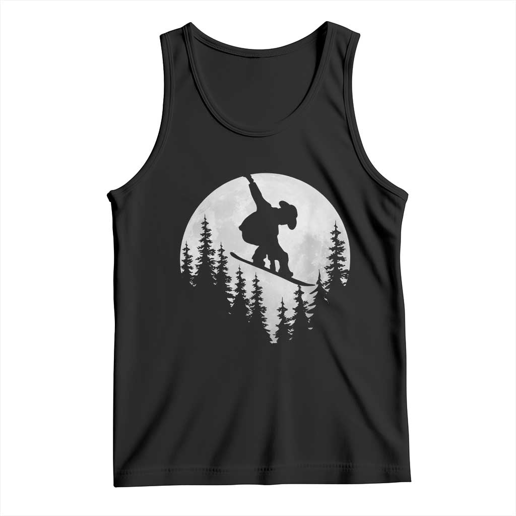 Funny Snowboard Cowboy Moon Snowboarding Winter Sports Tank Top - Print Your Wear