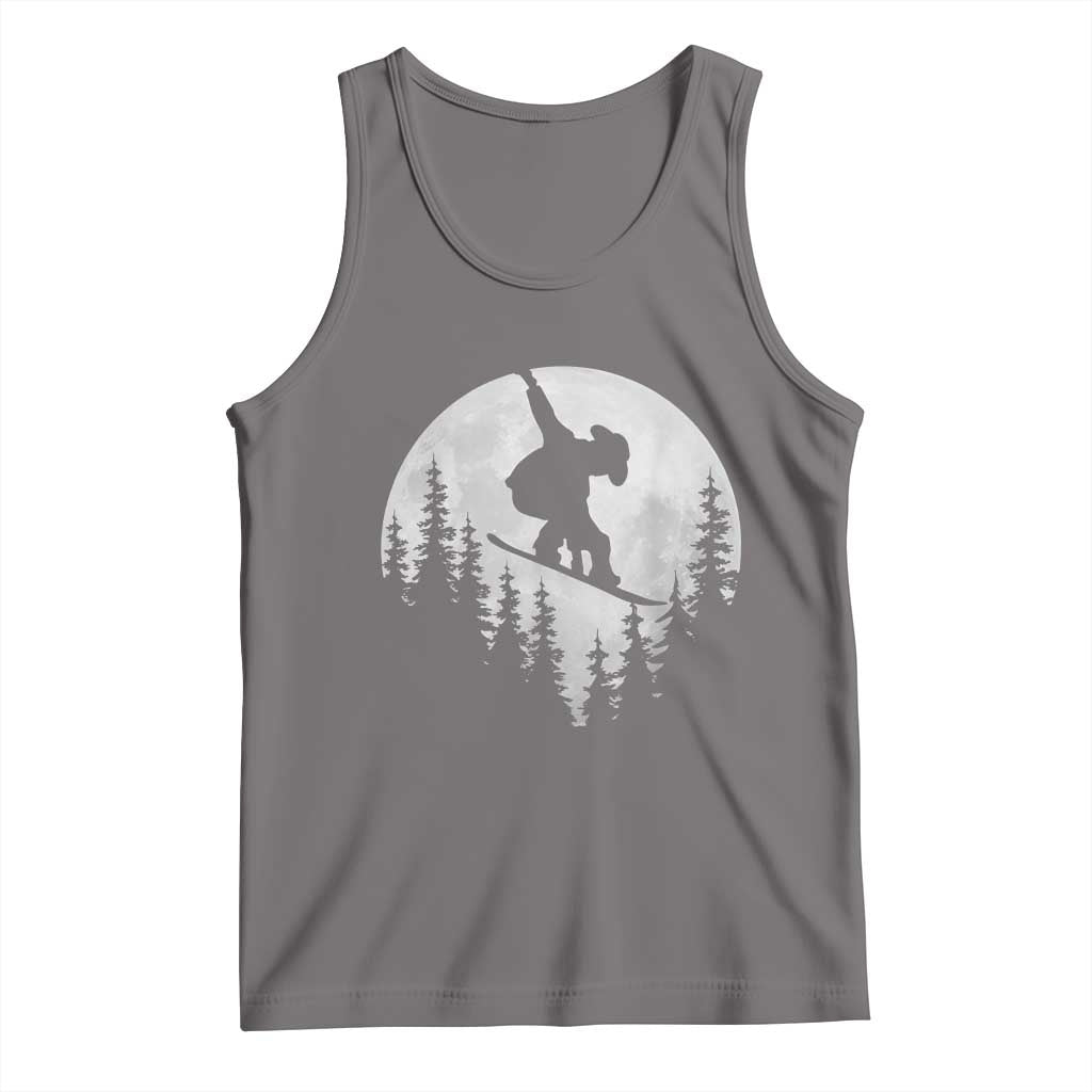 Funny Snowboard Cowboy Moon Snowboarding Winter Sports Tank Top TS11 Deep Heather Print Your Wear