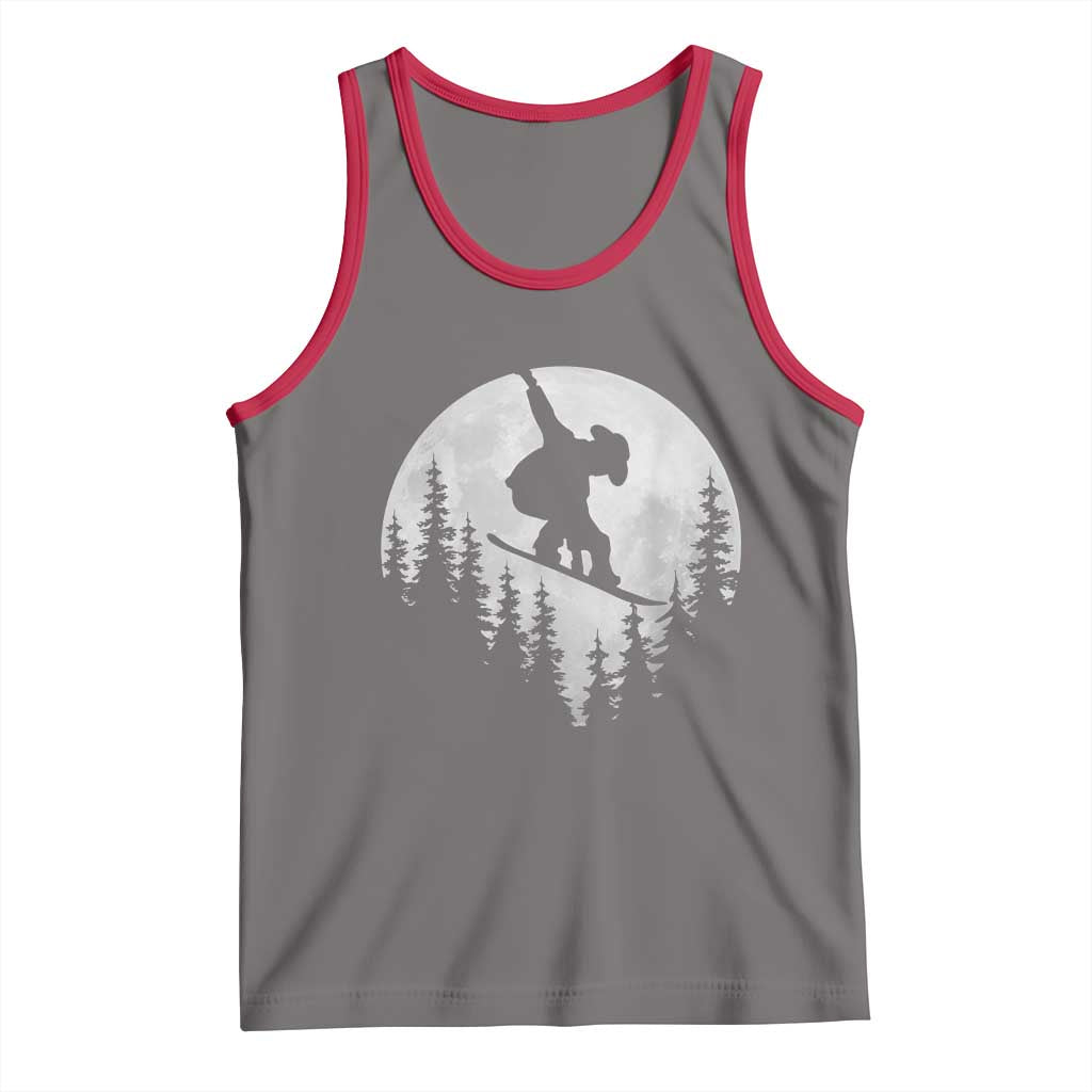 Funny Snowboard Cowboy Moon Snowboarding Winter Sports Tank Top TS11 Deep Heather Red Print Your Wear