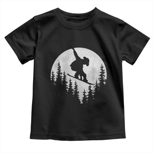 Funny Snowboard Cowboy Moon Snowboarding Winter Sports Toddler T Shirt TS11 Black Print Your Wear