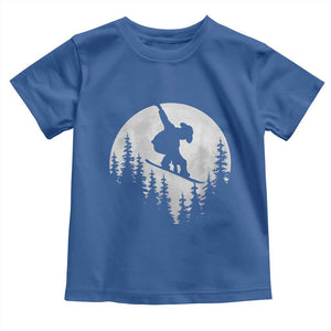 Funny Snowboard Cowboy Moon Snowboarding Winter Sports Toddler T Shirt TS11 Royal Blue Print Your Wear