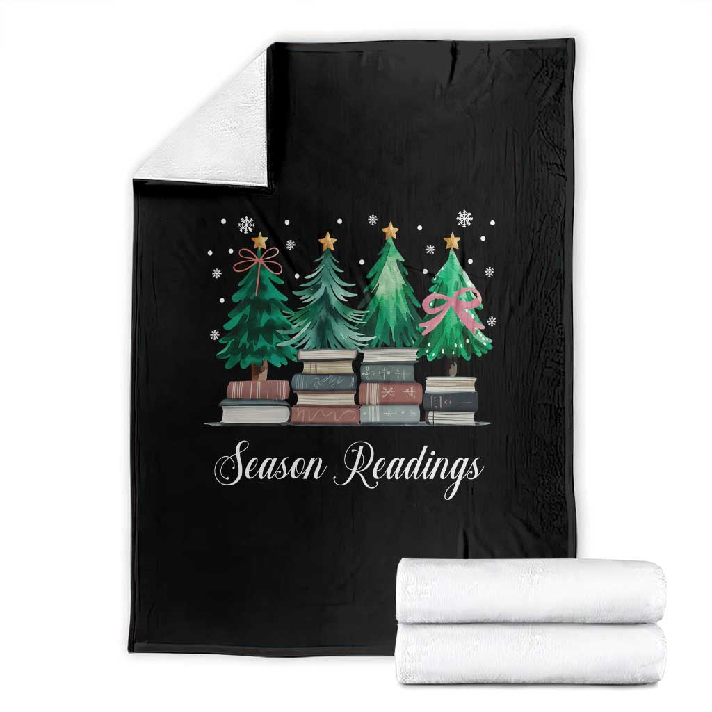 Funny Christmas Book Throw Blanket Season Readings Xmas Tree Bookworm Teacher Librarian TS11 Black Print Your Wear