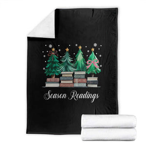 Funny Christmas Book Throw Blanket Season Readings Xmas Tree Bookworm Teacher Librarian TS11 Black Print Your Wear