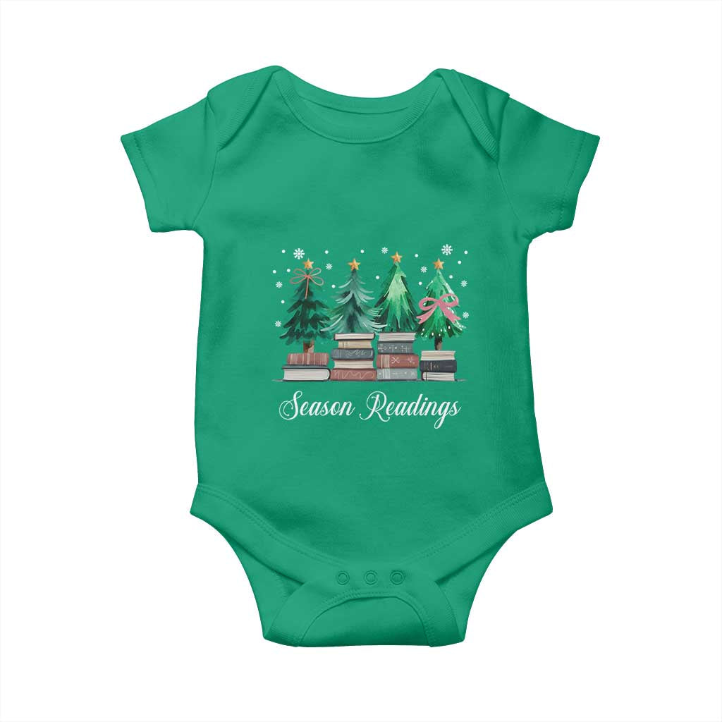 Funny Christmas Book Baby Onesie Season Readings Xmas Tree Bookworm Teacher Librarian TS11 Irish Green Print Your Wear