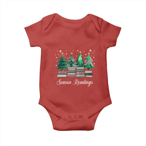 Funny Christmas Book Baby Onesie Season Readings Xmas Tree Bookworm Teacher Librarian TS11 Red Print Your Wear