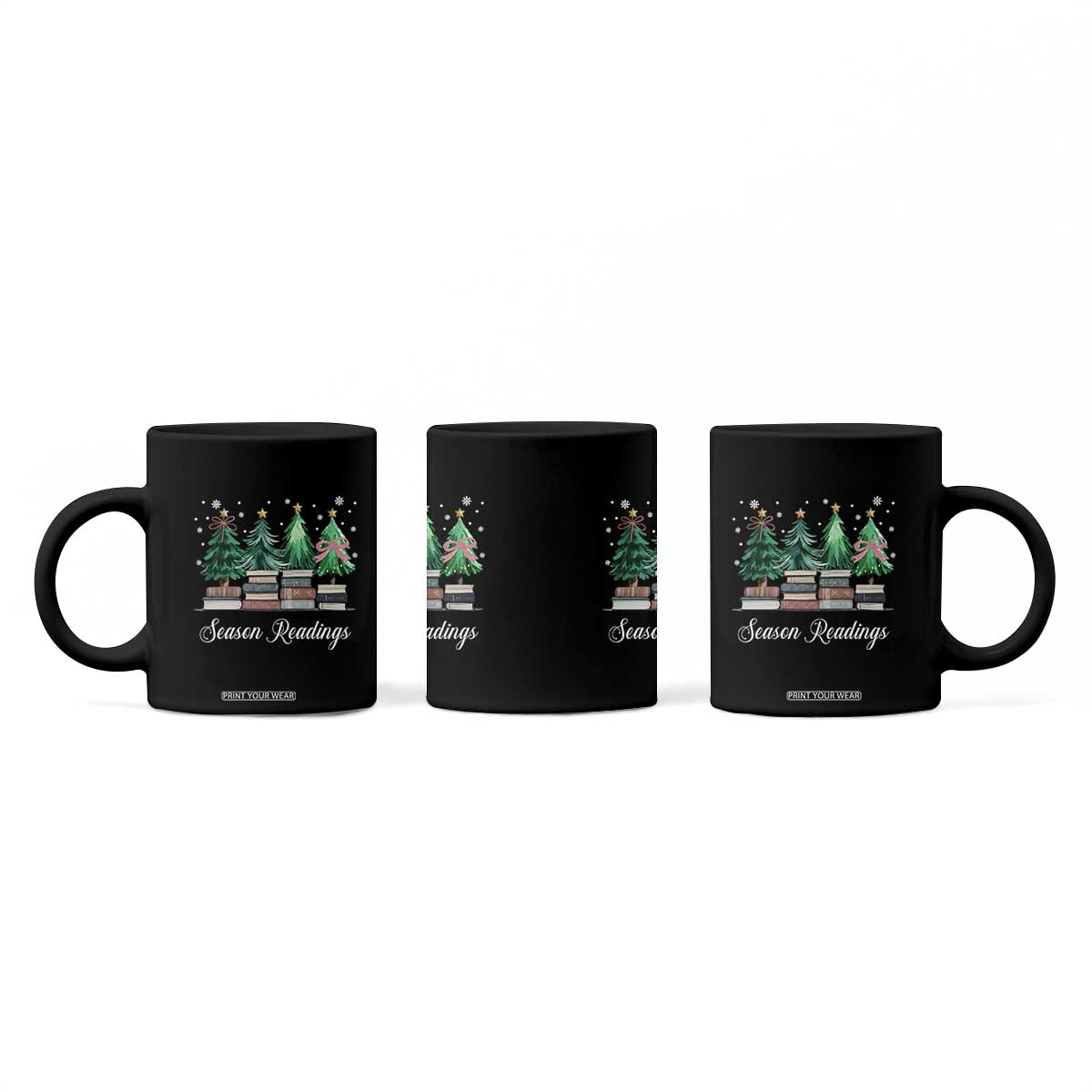 Funny Christmas Book Coffee Mug Season Readings Xmas Tree Bookworm Teacher Librarian TS11 Print Your Wear