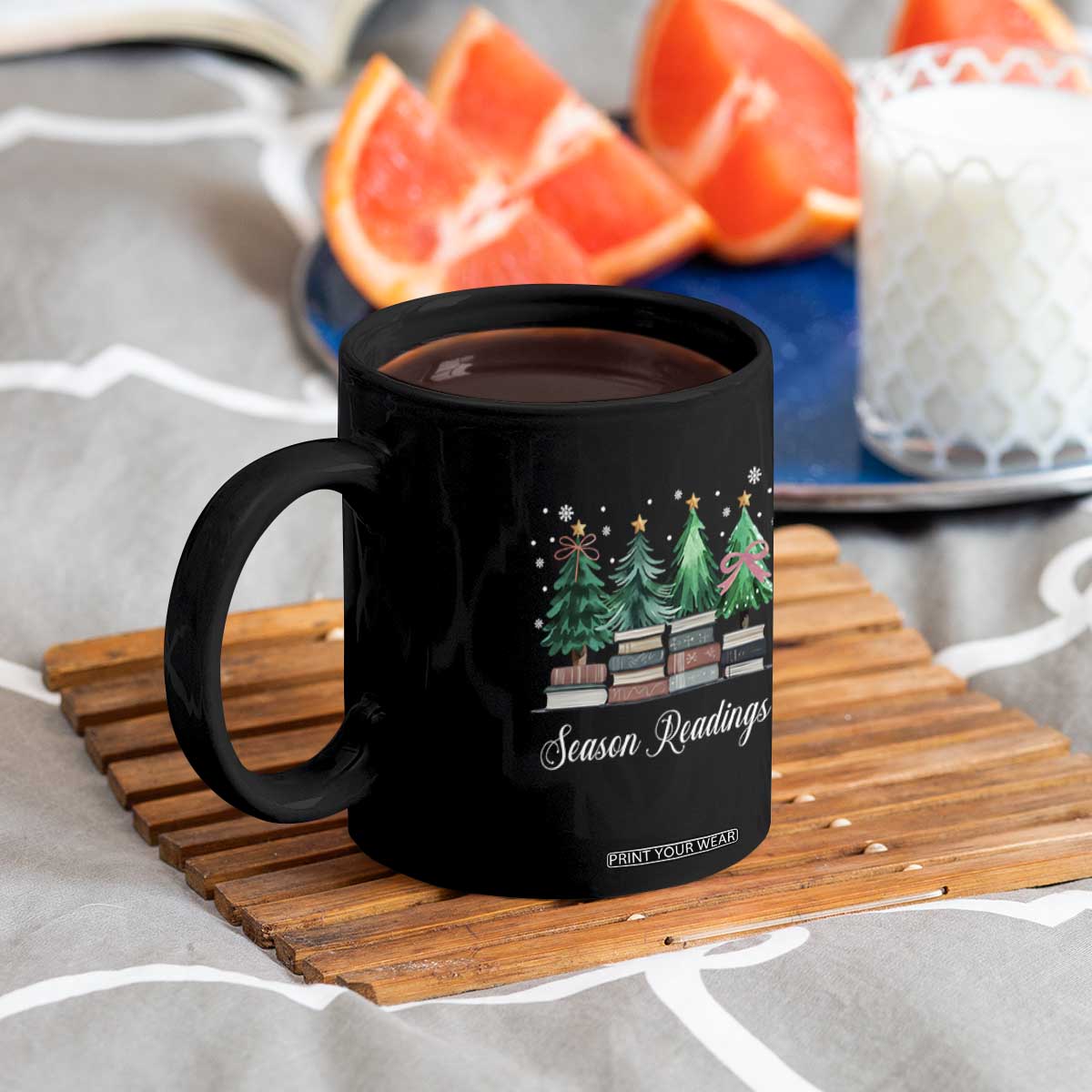 Funny Christmas Book Coffee Mug Season Readings Xmas Tree Bookworm Teacher Librarian TS11 Print Your Wear