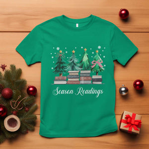 Funny Christmas Book T Shirt Season Readings Xmas Tree Bookworm Teacher Librarian TS11 Irish Green Print Your Wear