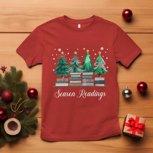 Funny Christmas Book T Shirt Season Readings Xmas Tree Bookworm Teacher Librarian TS11 Red Print Your Wear