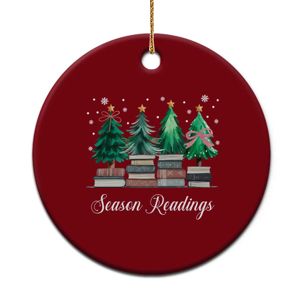 Funny Christmas Book Ceramic Ornament Season Readings Xmas Tree Bookworm Teacher Librarian TS11 1pc Red Print Your Wear