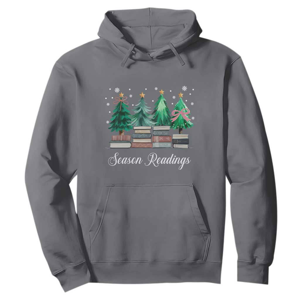 Funny Christmas Book Hoodie Season Readings Xmas Tree Bookworm Teacher Librarian TS11 Charcoal Print Your Wear
