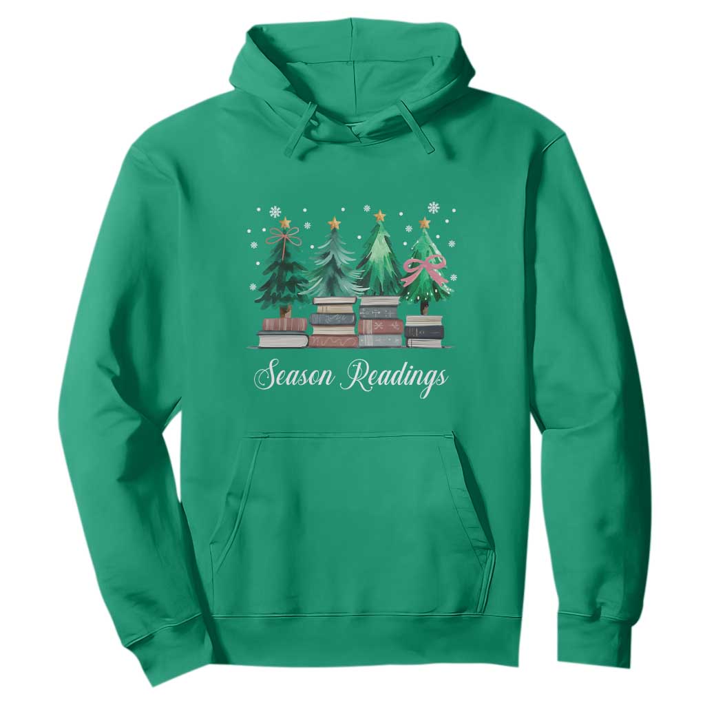 Funny Christmas Book Hoodie Season Readings Xmas Tree Bookworm Teacher Librarian TS11 Irish Green Print Your Wear