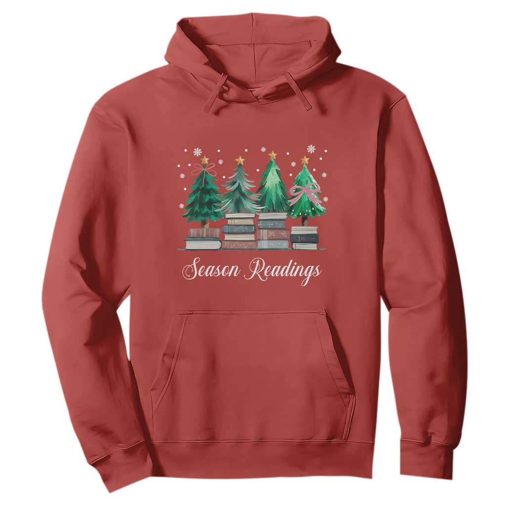 Funny Christmas Book Hoodie Season Readings Xmas Tree Bookworm Teacher Librarian TS11 Red Print Your Wear
