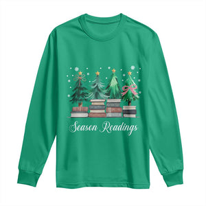 Funny Christmas Book Long Sleeve Shirt Season Readings Xmas Tree Bookworm Teacher Librarian TS11 Irish Green Print Your Wear