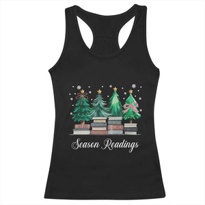 Funny Christmas Book Racerback Tank Top Season Readings Xmas Tree Bookworm Teacher Librarian TS11 Black Print Your Wear