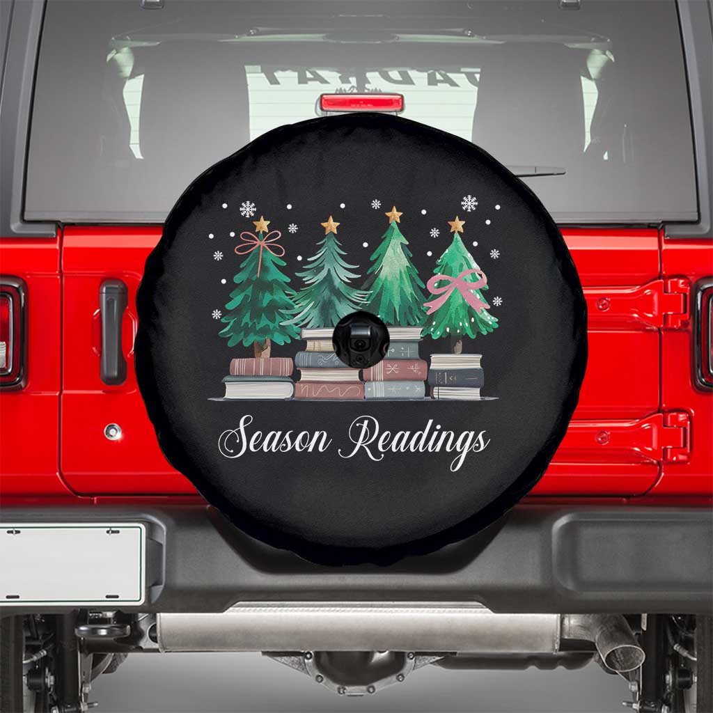 Funny Christmas Book Spare Tire Cover Season Readings Xmas Tree Bookworm Teacher Librarian TS11 Black Print Your Wear