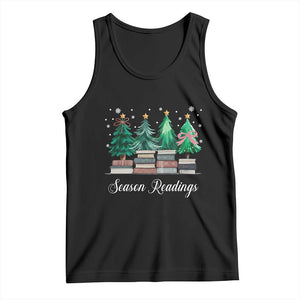 Funny Christmas Book Tank Top Season Readings Xmas Tree Bookworm Teacher Librarian - Print Your Wear