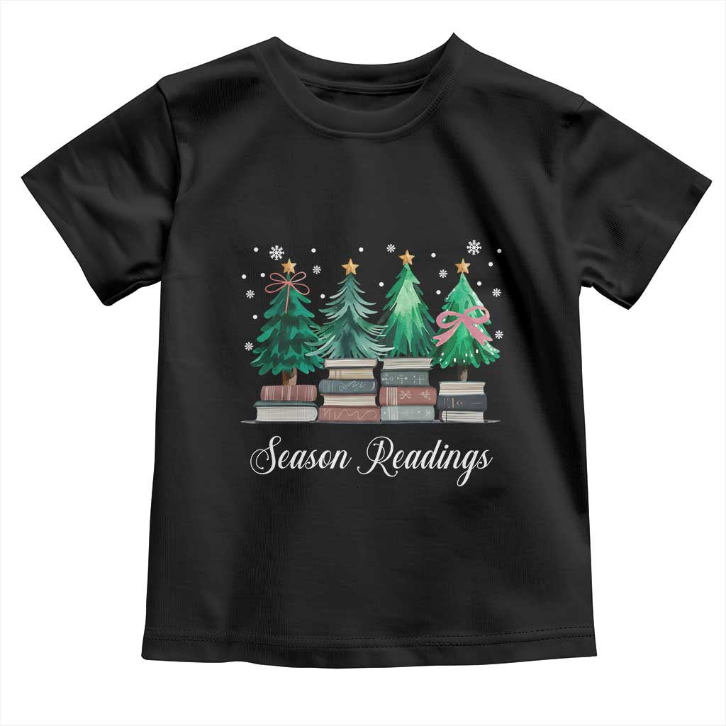 Funny Christmas Book Toddler T Shirt Season Readings Xmas Tree Bookworm Teacher Librarian TS11 Black Print Your Wear