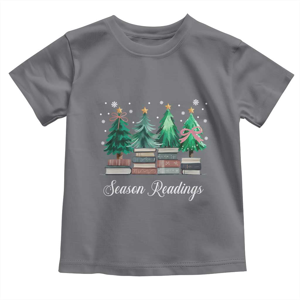 Funny Christmas Book Toddler T Shirt Season Readings Xmas Tree Bookworm Teacher Librarian TS11 Charcoal Print Your Wear
