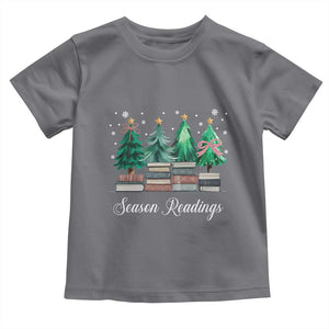 Funny Christmas Book Toddler T Shirt Season Readings Xmas Tree Bookworm Teacher Librarian TS11 Charcoal Print Your Wear